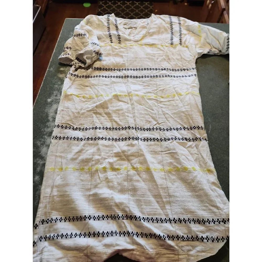 ace&jig white dress with yellow and black stripes sz XS